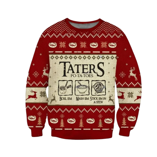 2026 Christmas LOTR Taters Potatoes Ugly Christmas Sweater - Moonbestprint