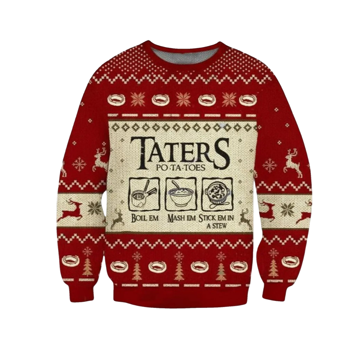 2026 Christmas LOTR Taters Potatoes Ugly Christmas Sweater - Moonbestprint