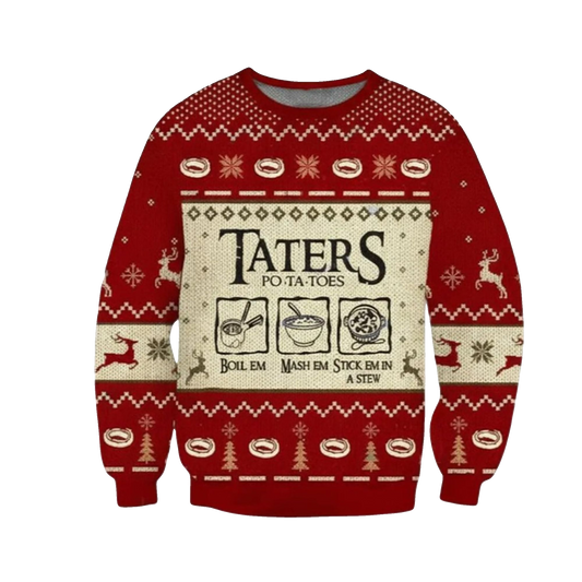 2026 Christmas LOTR Taters Potatoes Ugly Christmas Sweater - Moonbestprint