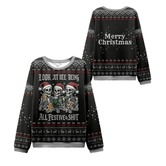 2026 Christmas Look at Me Being Festive Ugly Sweater - Moonbestprint