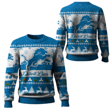 2026 Christmas Lions Festive Reindeer Tree Ugly Sweater - Moonbestprint