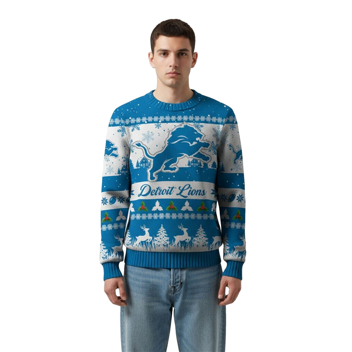 2026 Christmas Lions Festive Reindeer Tree Ugly Sweater - Moonbestprint