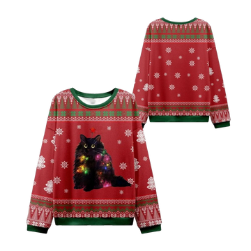 2026 Christmas Lights Cat Ugly Christmas Sweater - Moonbestprint