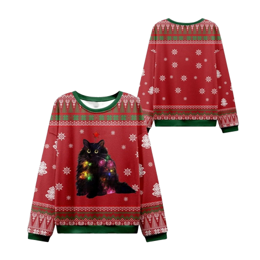 2026 Christmas Lights Cat Ugly Christmas Sweater - Moonbestprint