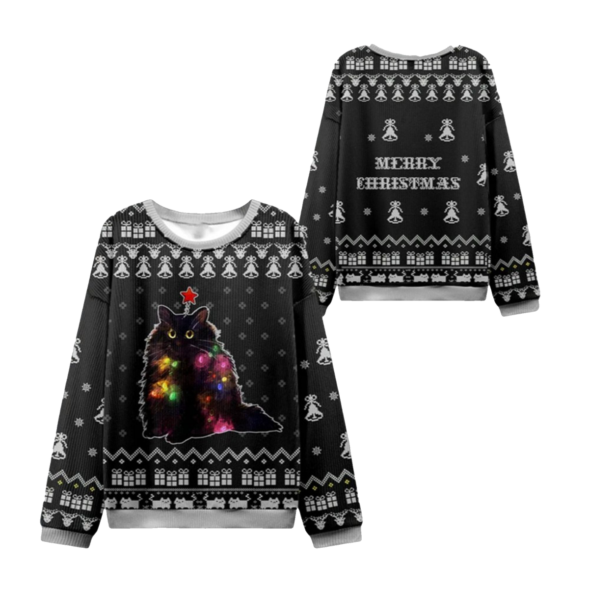 2026 Christmas Lights Cat Christmas Ugly Sweater - Moonbestprint