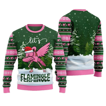 2026 Christmas Lets Flamingle Ugly Christmas Sweater - Moonbestprint