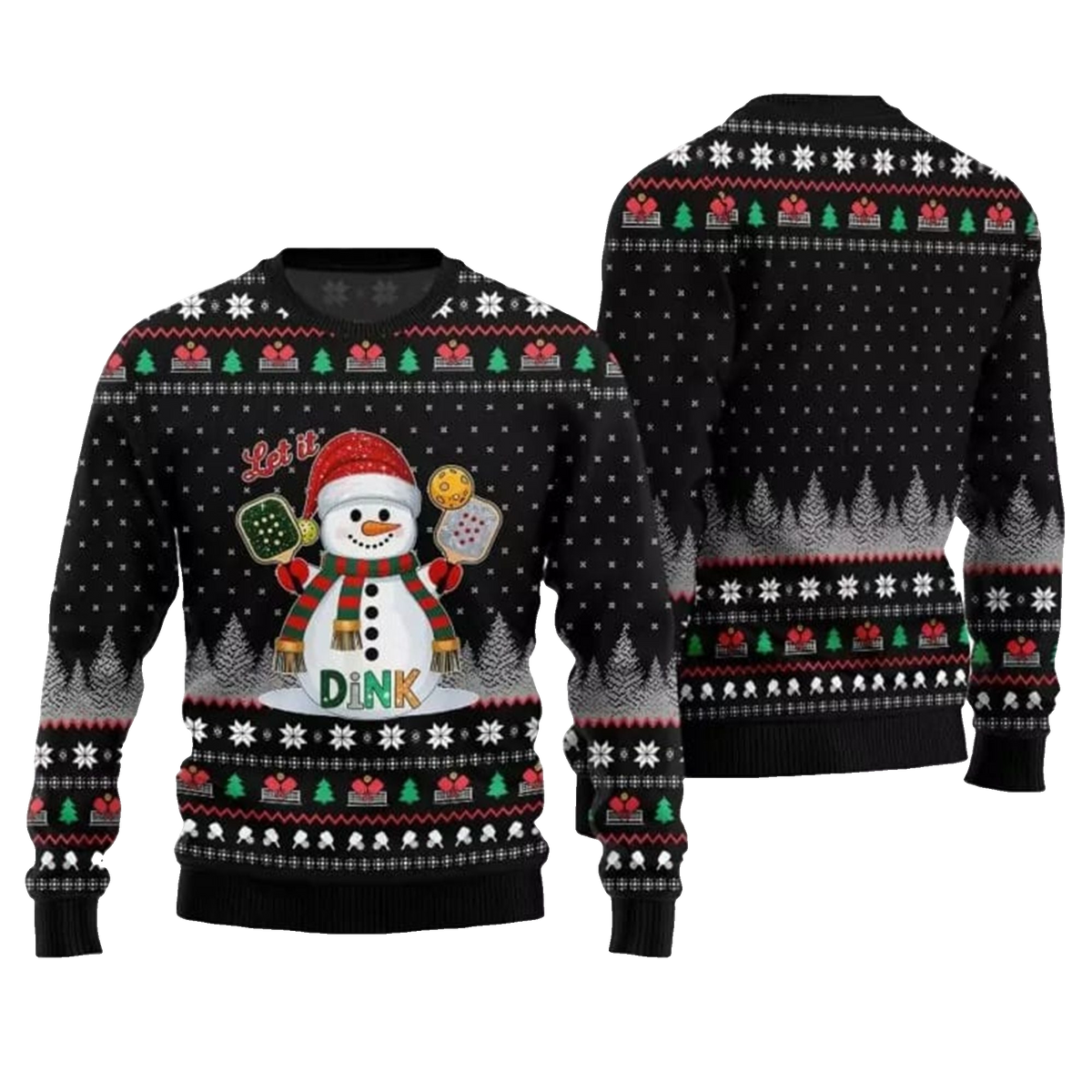 2026 Christmas Let It Dink Pickleball Ugly Sweater - Moonbestprint