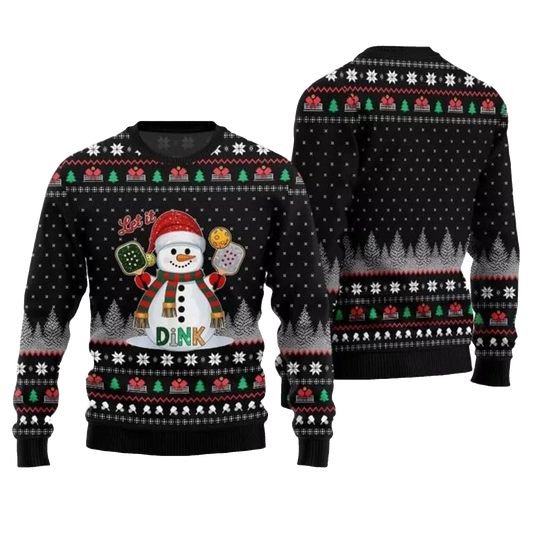 2026 Christmas Let It Dink Pickleball Ugly Sweater - Moonbestprint