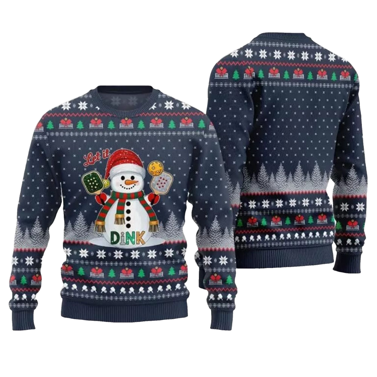 2026 Christmas Let It Dink Pickleball Ugly Sweater - Moonbestprint
