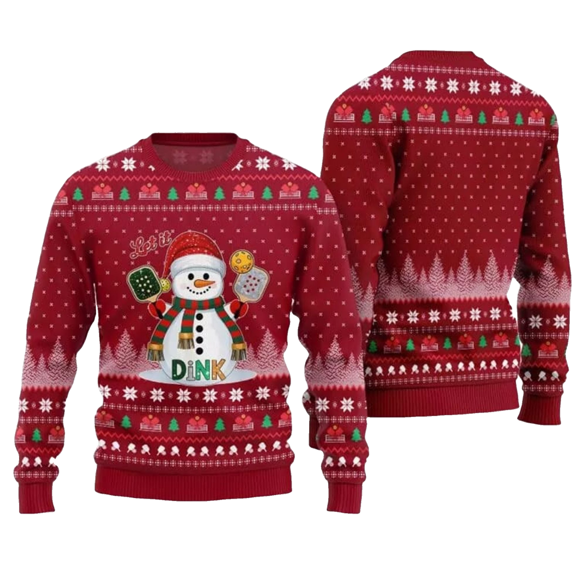2026 Christmas Let It Dink Pickleball Ugly Sweater - Moonbestprint