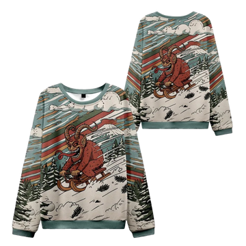 2026 Christmas Krampus Sled Ugly Sweater - Moonbestprint