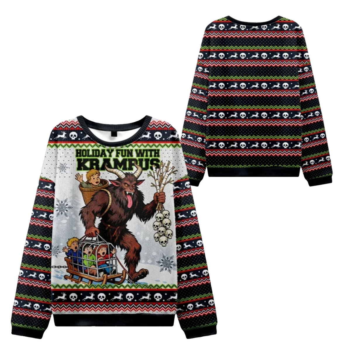 2026 Christmas Krampus Catches Children Ugly Sweater - Moonbestprint