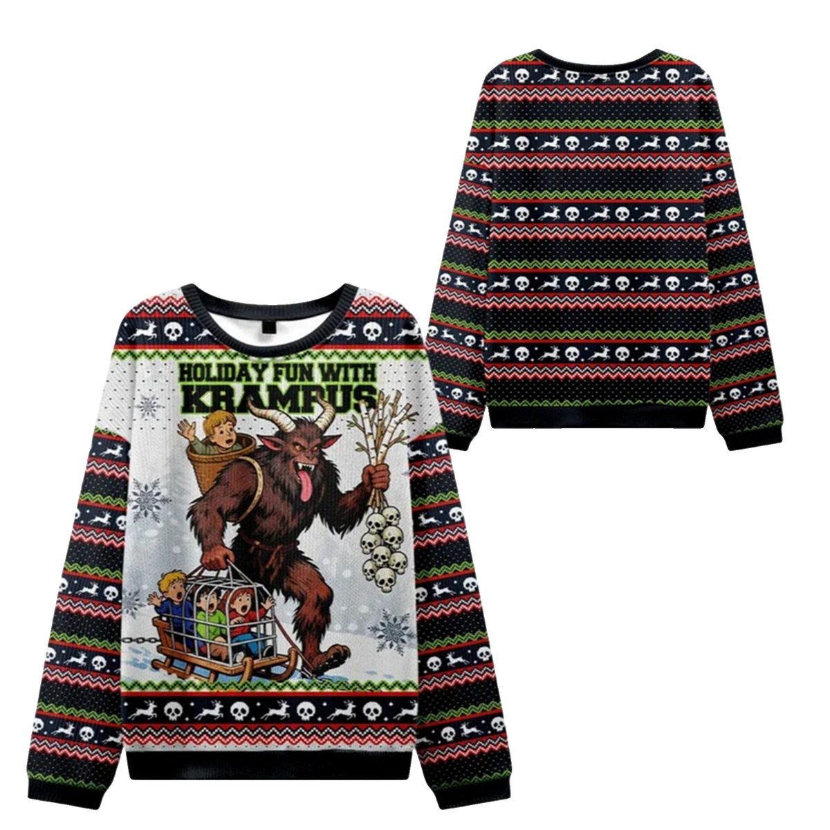 2026 Christmas Krampus Catches Children Ugly Sweater - Moonbestprint