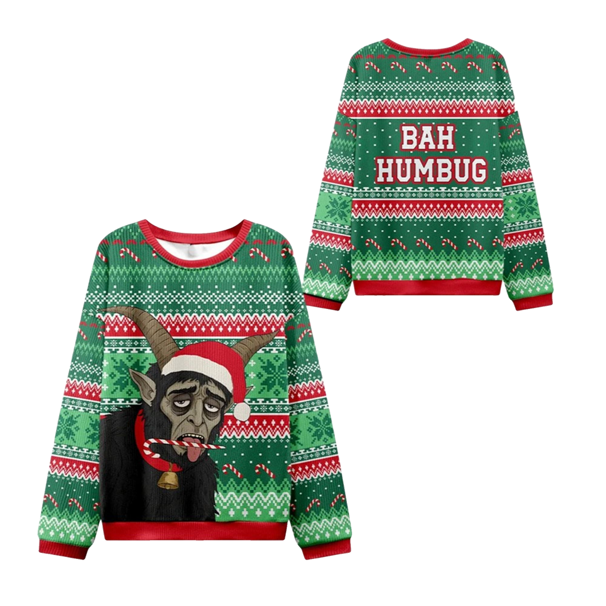 2026 Christmas Krampus Bah Humbug Ugly Sweater - Moonbestprint