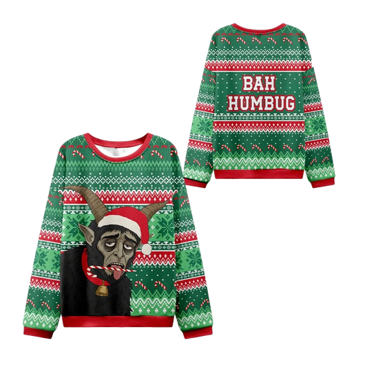 2026 Christmas Krampus Bah Humbug Ugly Sweater - Moonbestprint