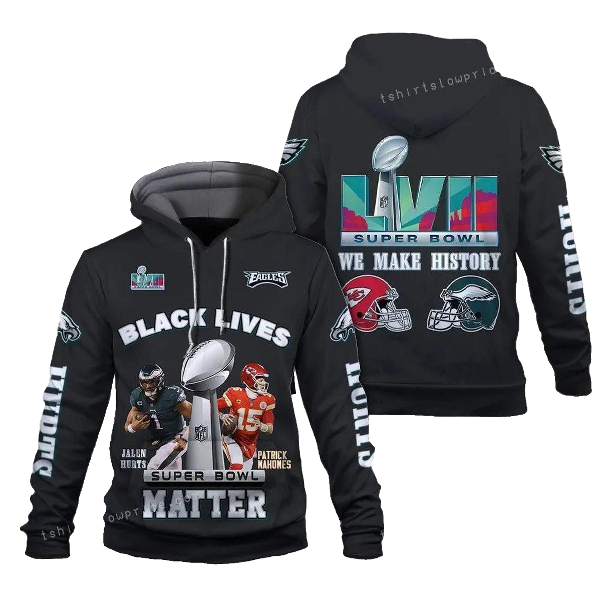 Jalen Hurts If This Flag Offends You It Is Because Your Team Bad Philadelphia Eagles Sb Champion 2023 All Over Print Hoodie - Moonbestprint