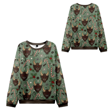 2026 Christmas Krampus And Candy Cane Ugly Sweater - Moonbestprint