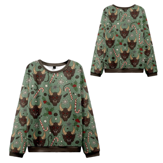 2026 Christmas Krampus And Candy Cane Ugly Sweater - Moonbestprint