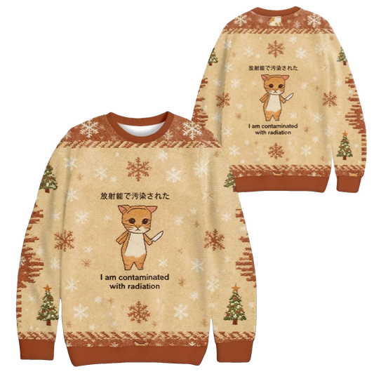 2026 Christmas Kitten Contaminated By Radiation Ugly Sweater - Moonbestprint