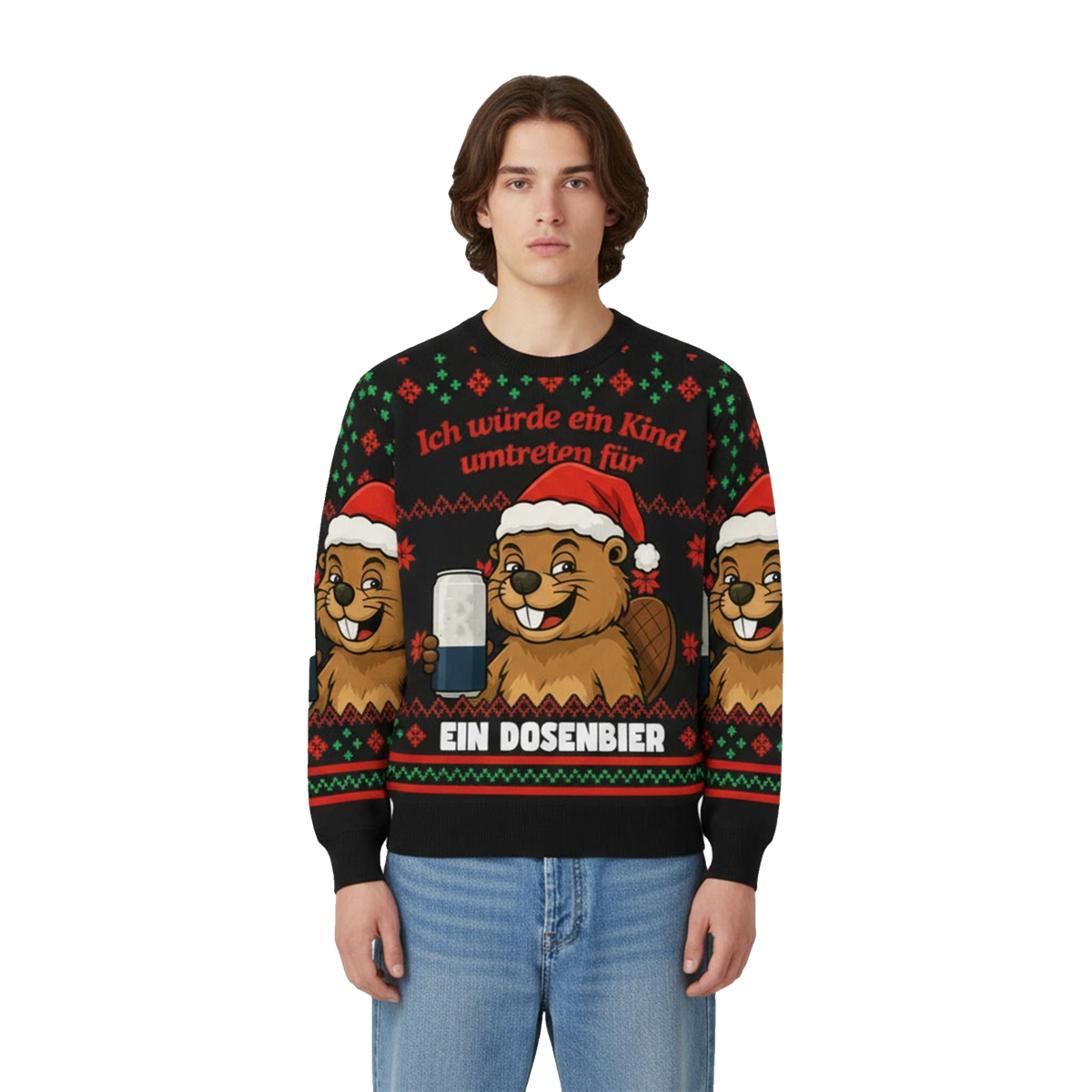 2026 Christmas Kind Umtreten Dosenbier Ugly Sweater - Moonbestprint