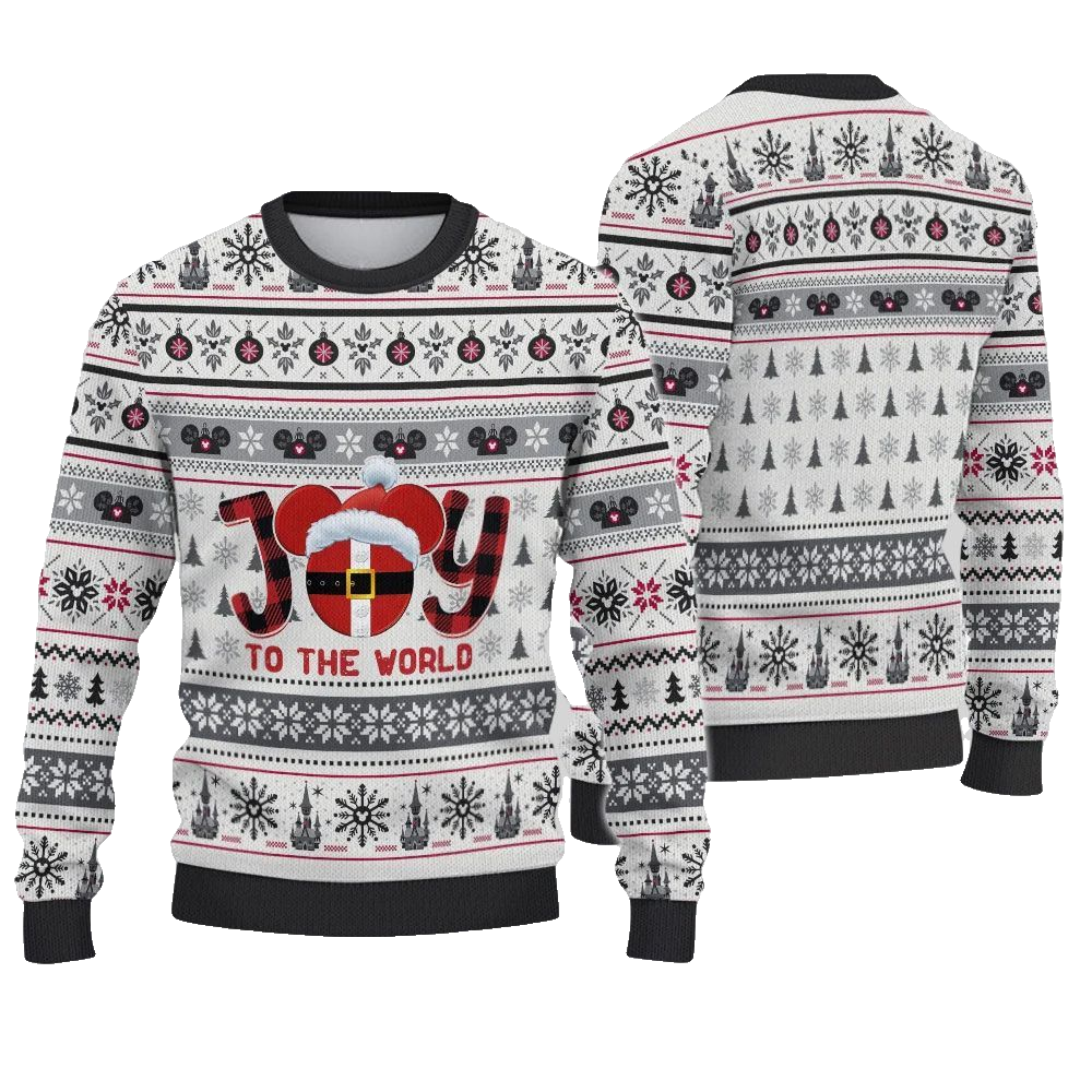 2026 Christmas Joy To The World Mouse Christmas Ugly Sweatshirt - Moonbestprint