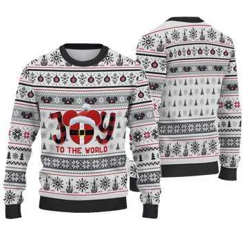 2026 Christmas Joy To The World Mouse Christmas Ugly Sweatshirt - Moonbestprint