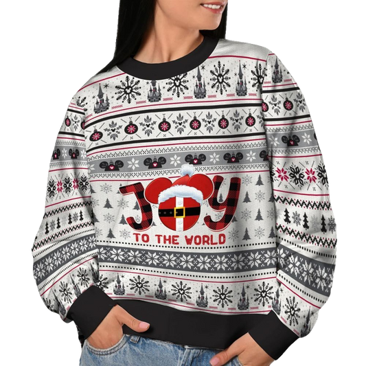 2026 Christmas Joy To The World Mouse Christmas Ugly Sweatshirt - Moonbestprint