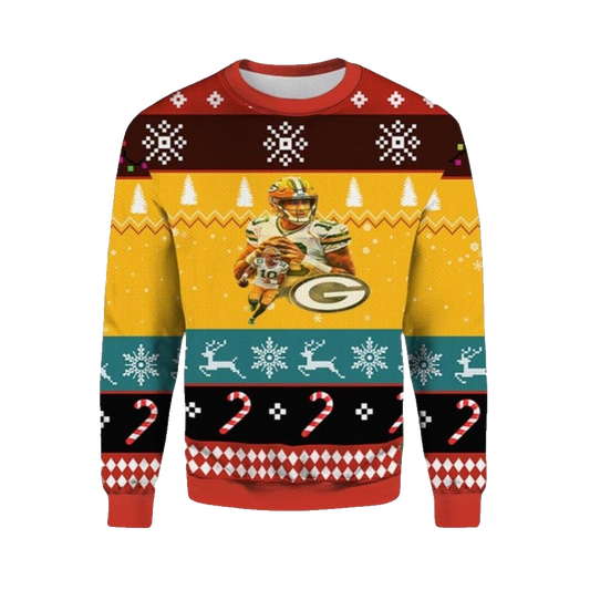 2026 Christmas Jordan Love Packers Ugly Christmas Sweater - Moonbestprint