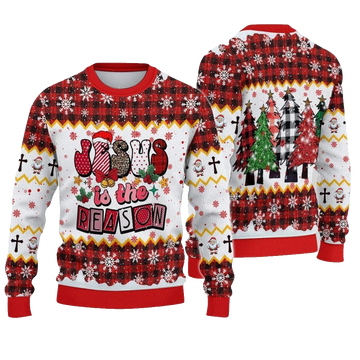 2026 Christmas Jesus Is The Reason Ugly Sweatshirt - Moonbestprint