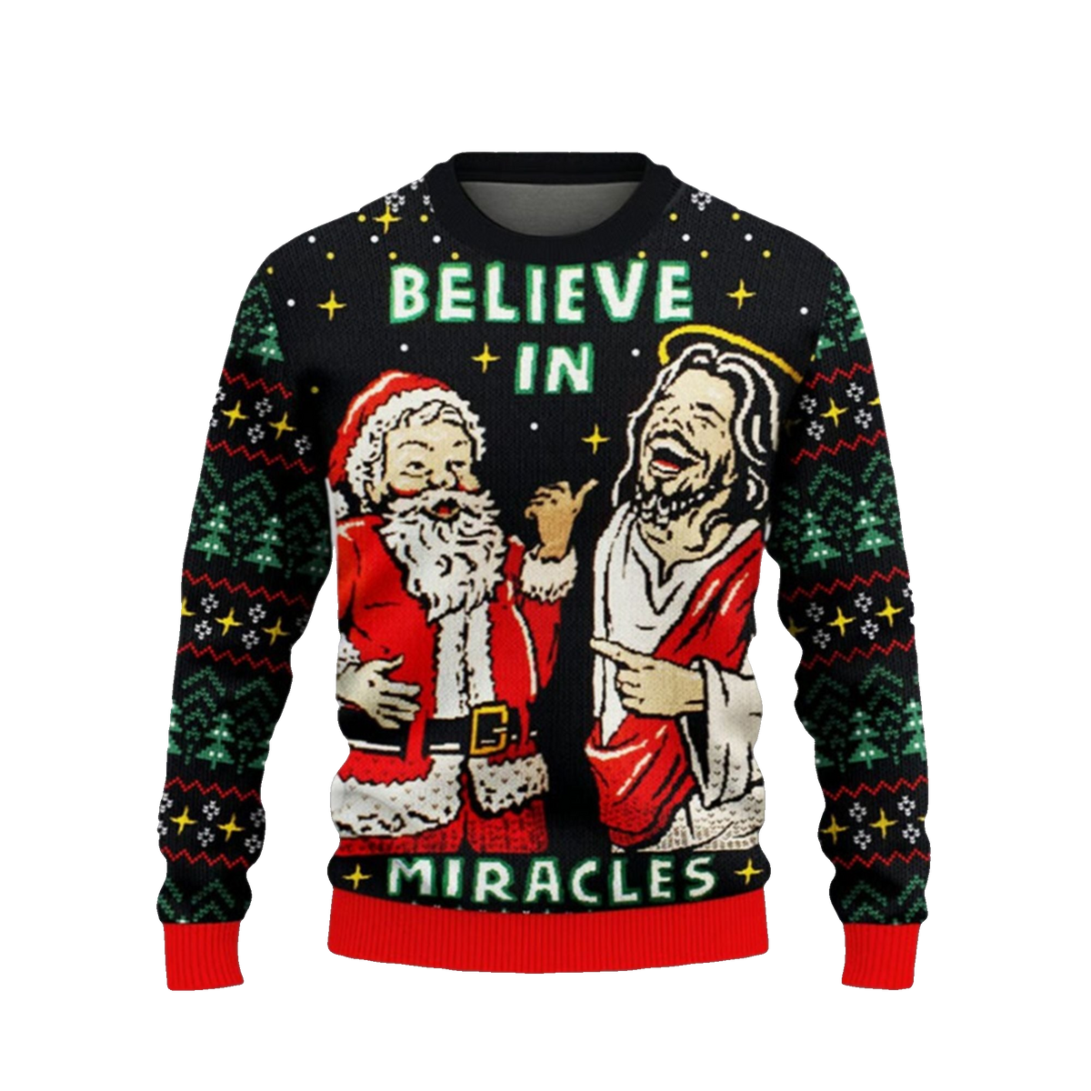 2026 Christmas Jesus Believe In Miracle Ugly Sweater - Moonbestprint