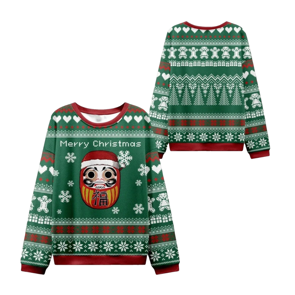 2026 Christmas Japanese Daruma Ugly Christmas Sweater - Moonbestprint