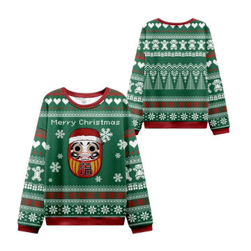 2026 Christmas Japanese Daruma Ugly Christmas Sweater - Moonbestprint