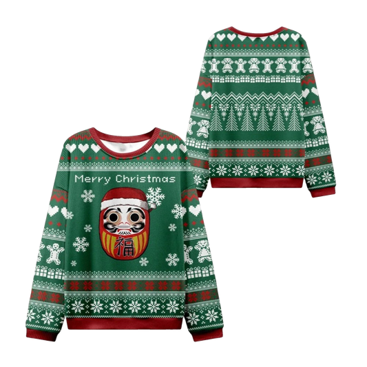 2026 Christmas Japanese Daruma Ugly Christmas Sweater - Moonbestprint
