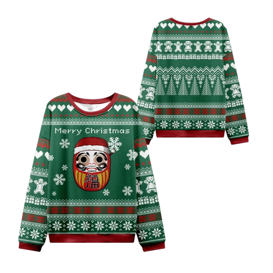 2026 Christmas Japanese Daruma Ugly Christmas Sweater - Moonbestprint