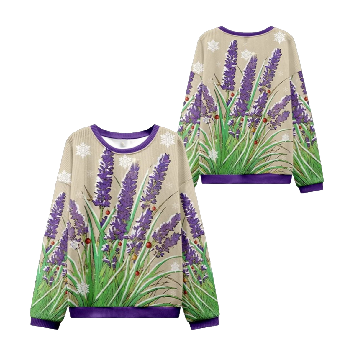 2026 Christmas Japanese Lavender Ugly Sweater - Moonbestprint