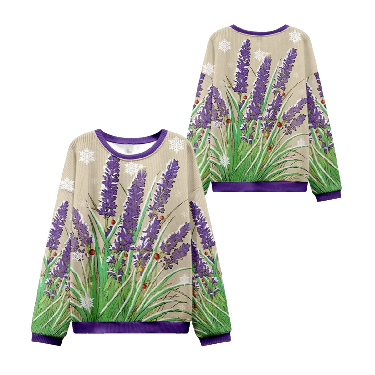 2026 Christmas Japanese Lavender Ugly Sweater - Moonbestprint