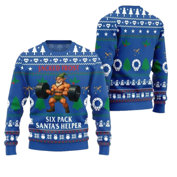 2026 Christmas Jacked Frost Six Pack Santas Helper Ugly Christmas Sweater - Moonbestprint