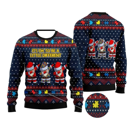2026 Christmas It's Ok To Be A Little Different Ugly Sweater - Moonbestprint