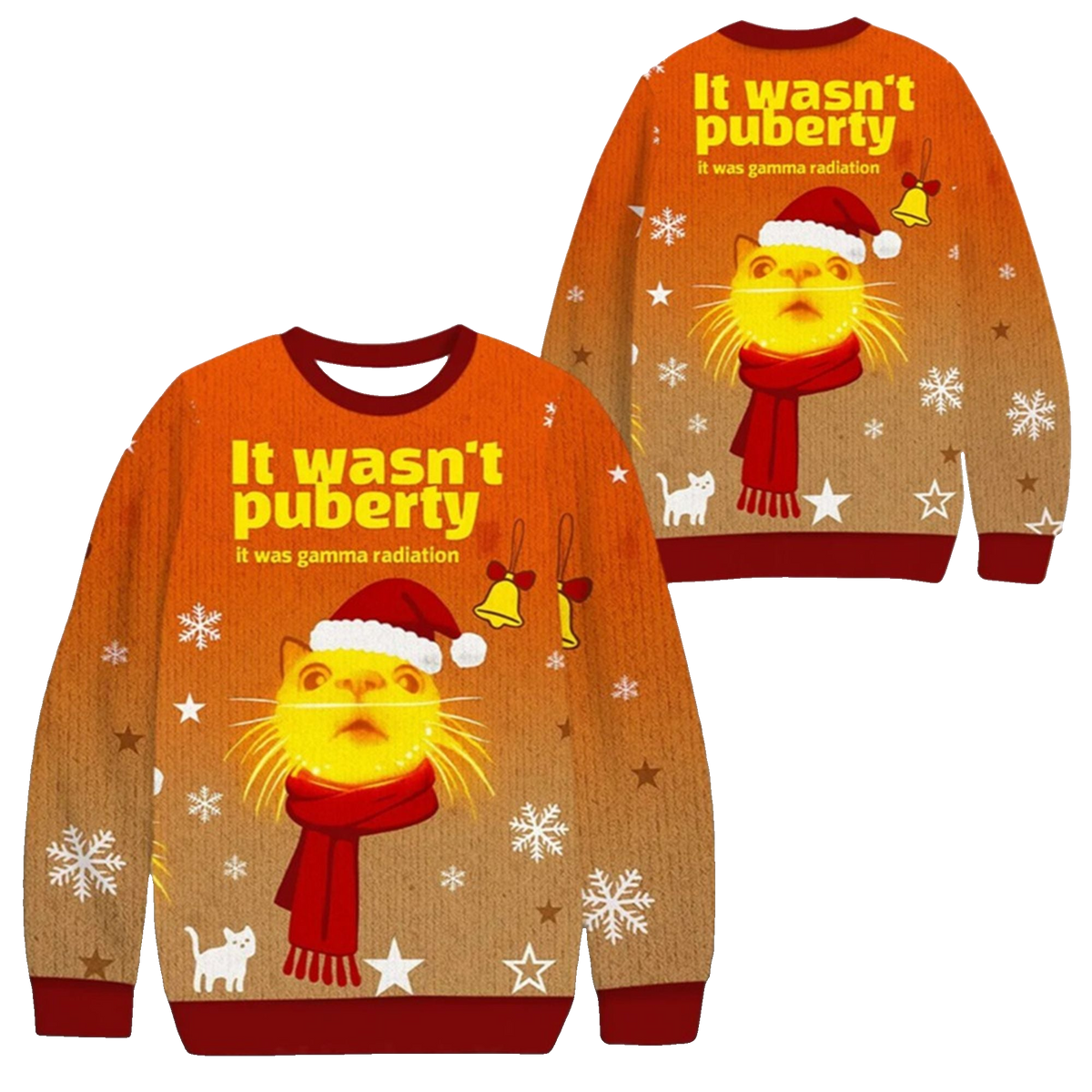 2026 Christmas It Wasn't Puberty It Was Gamma Radiation Ugly Sweater - Moonbestprint