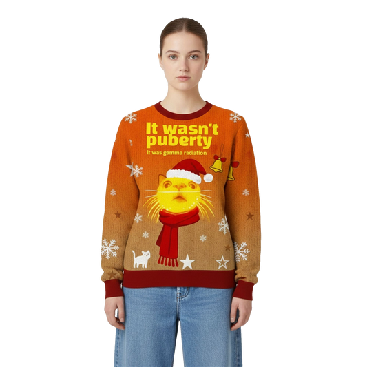 2026 Christmas It Wasn't Puberty It Was Gamma Radiation Ugly Sweater - Moonbestprint