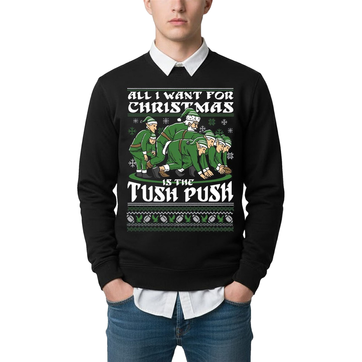 2026 Christmas Is The Tush Push Ugly Sweater - Moonbestprint