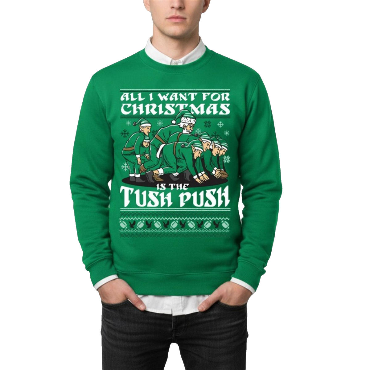 2026 Christmas Is The Tush Push Ugly Sweater - Moonbestprint