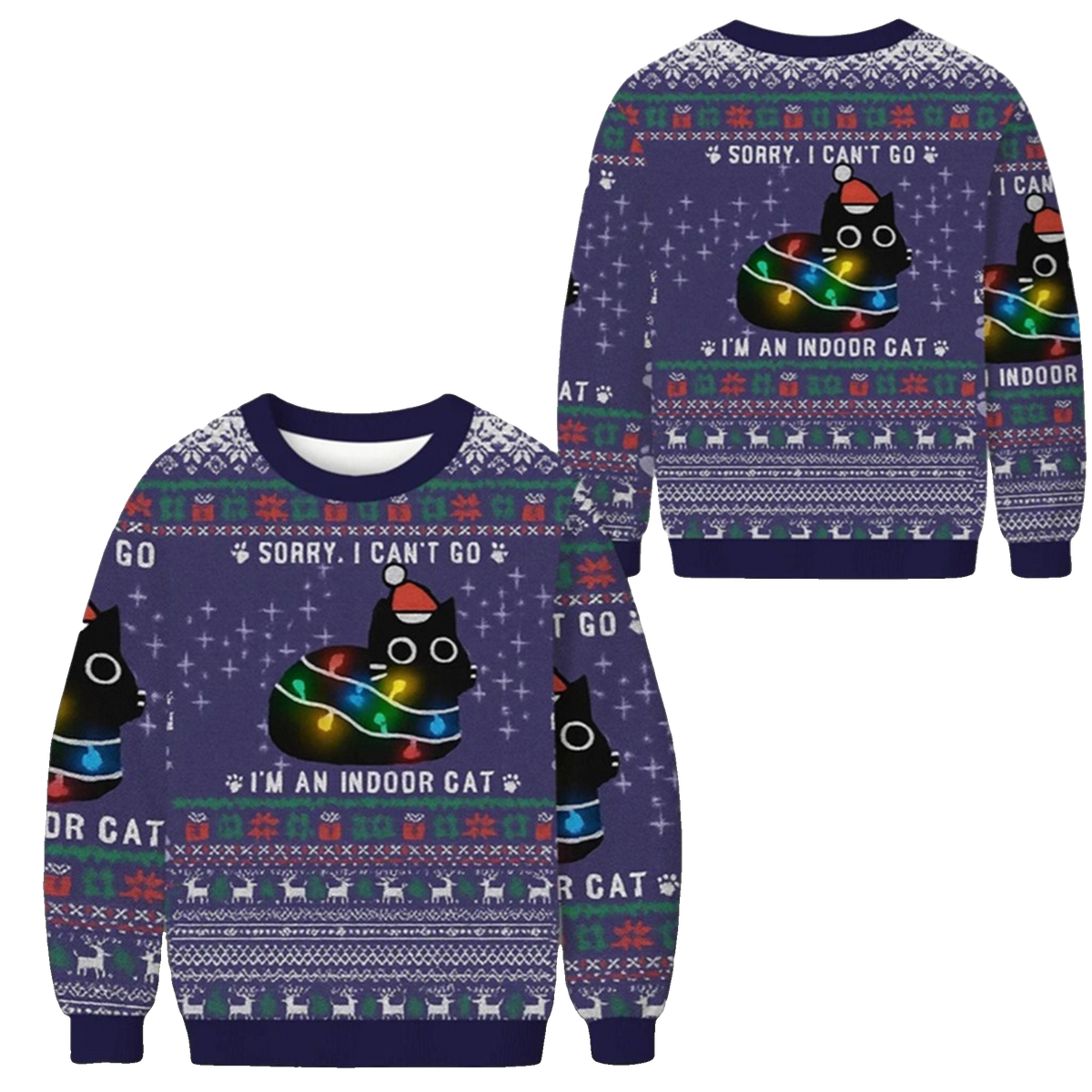 2026 Christmas Im An Indoor Cat Ugly Sweater - Moonbestprint