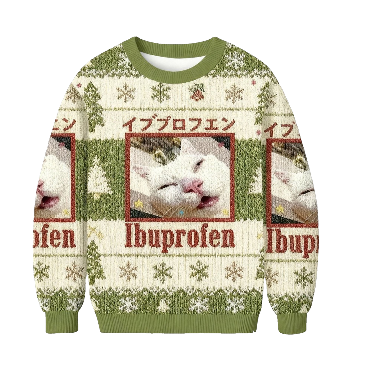 2026 Christmas Ibuprofen Meme Cat Ugly Sweater - Moonbestprint