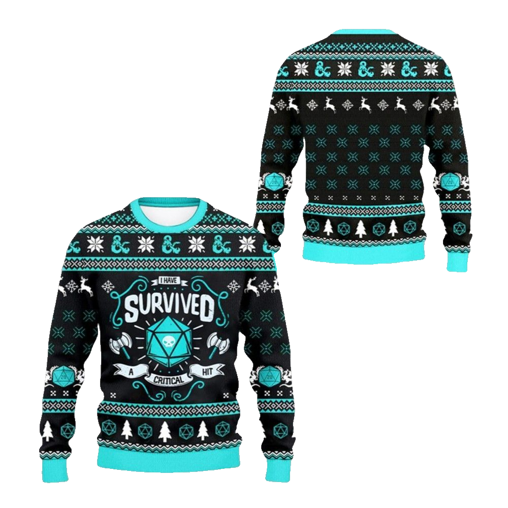 2026 Christmas I Have Survived A Critical Hit Ugly Sweater - Moonbestprint