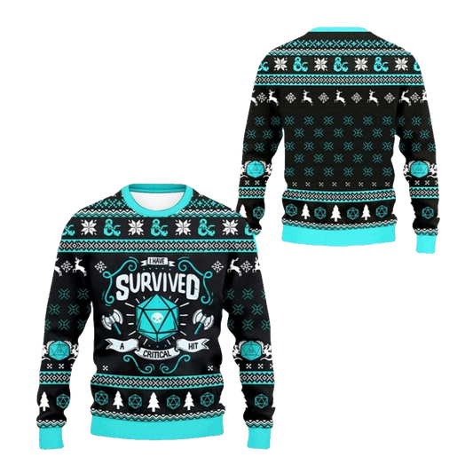 2026 Christmas I Have Survived A Critical Hit Ugly Sweater - Moonbestprint