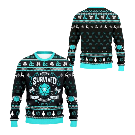 2026 Christmas I Have Survived A Critical Hit Ugly Sweater - Moonbestprint