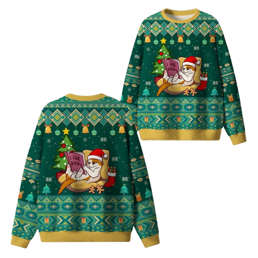 2026 Christmas I Like Books Ugly Sweater - Moonbestprint