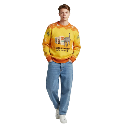2026 Christmas I Eat Cement Cat Ugly Sweater - Moonbestprint