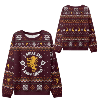 2026 Christmas I Drink and I Know Things Ugly Sweater - Moonbestprint